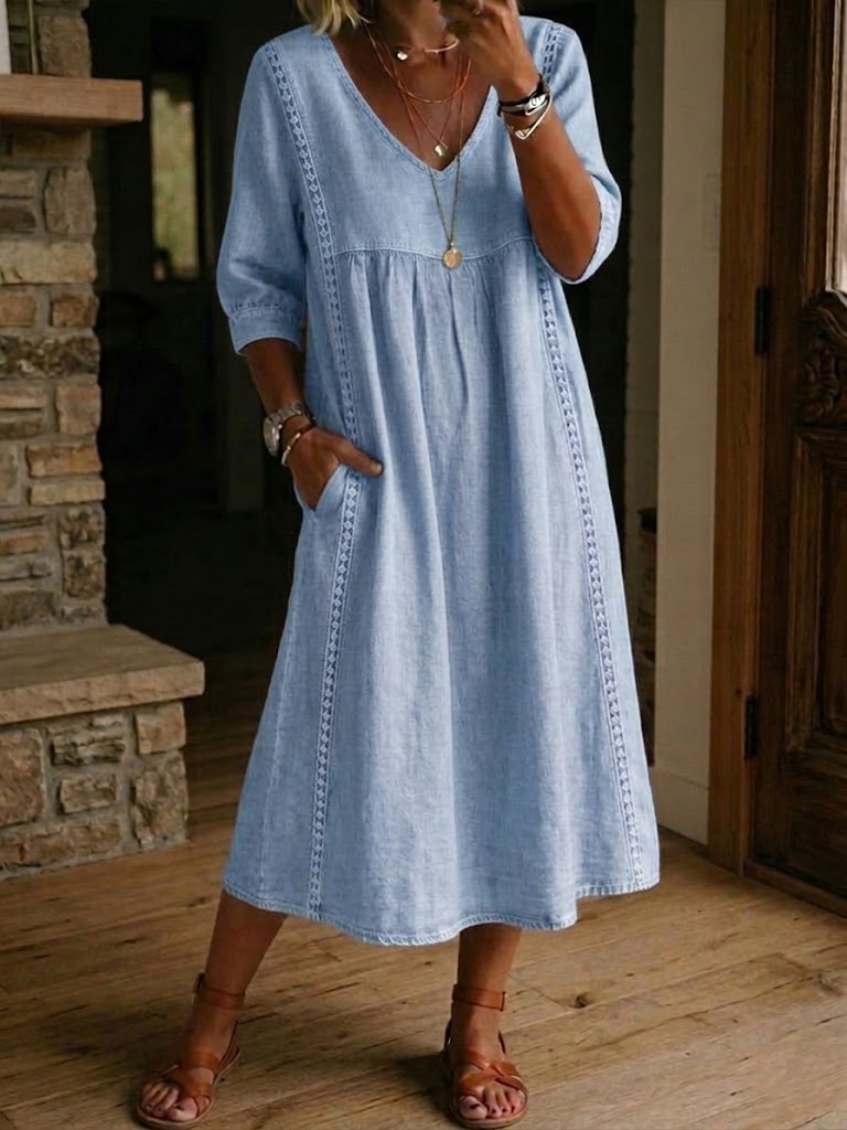 Robe Maxi à Manches Florales Artistiques
