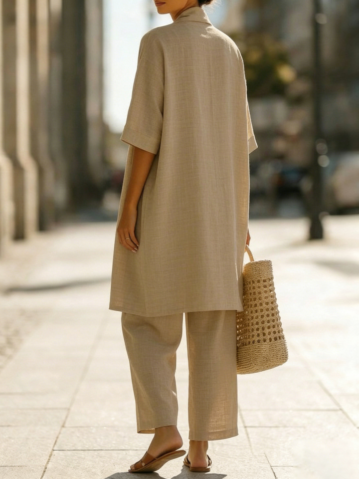 Elara · Ensemble en lin-coton trois pièces élégant