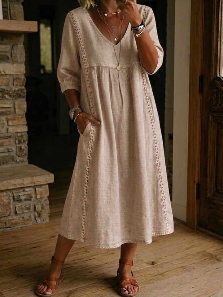 Robe Maxi à Manches Florales Artistiques