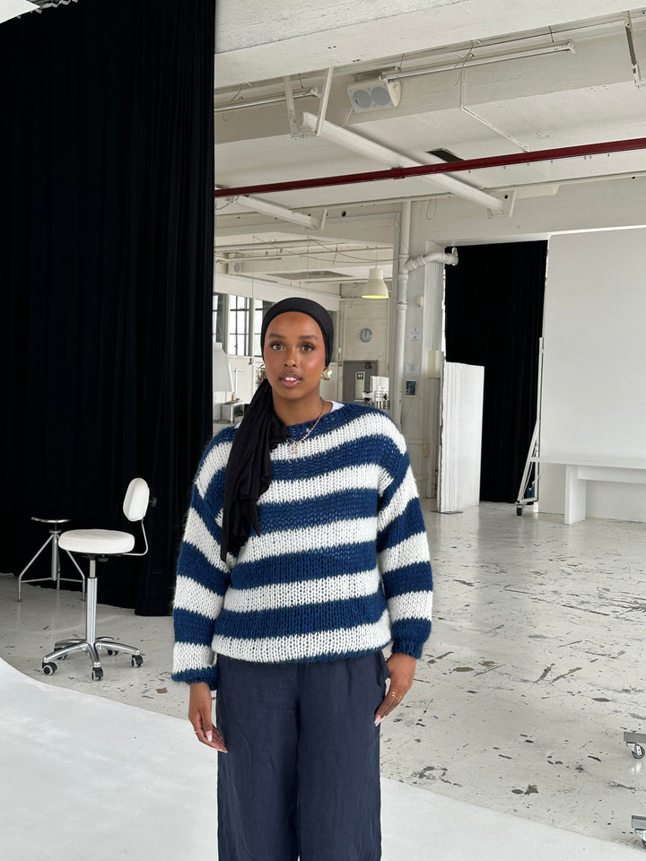 Elara · Pull Tricot Rayé Oversize