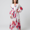 Lillian | Robe Maxi Enveloppe à Manches Longues Florale