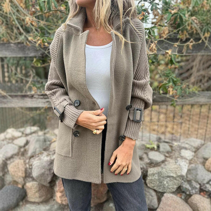 Elara · Manteau Mi-Long à Double Boutonnage