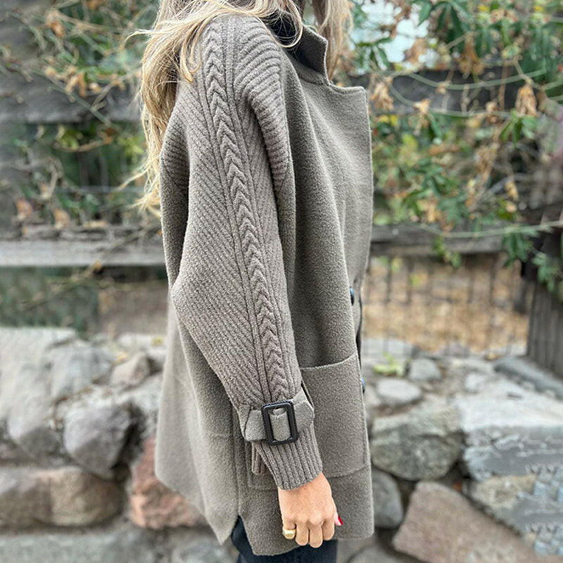 Elara · Manteau Mi-Long à Double Boutonnage