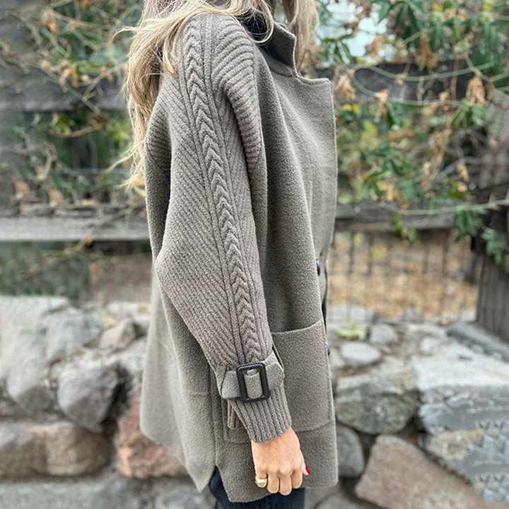 Elara · Manteau Mi-Long à Double Boutonnage