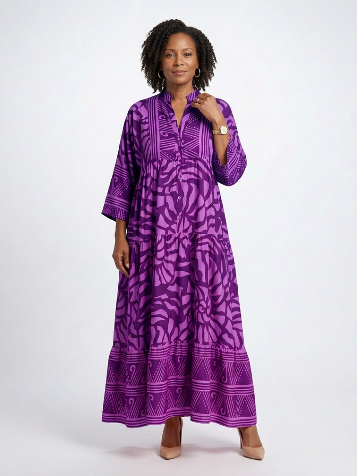 Marielle | Robe Midi à Boutons