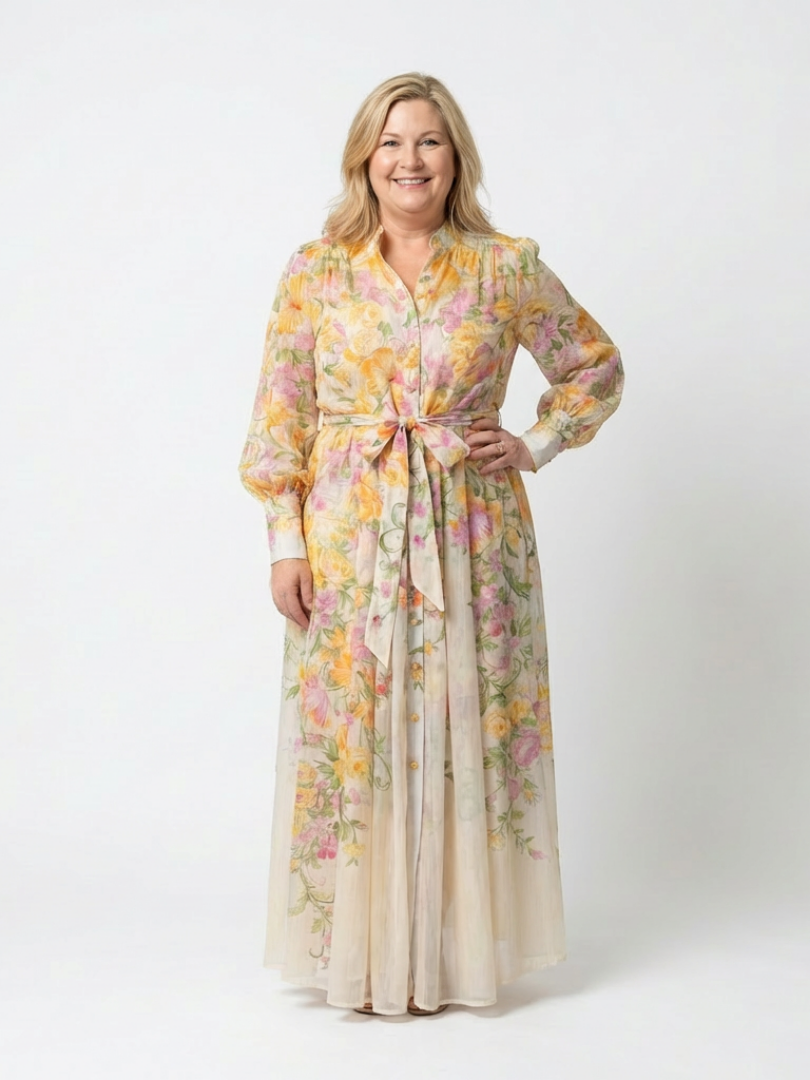 Cressida | Robe Maxi Longue à Manches Longues Fleurie