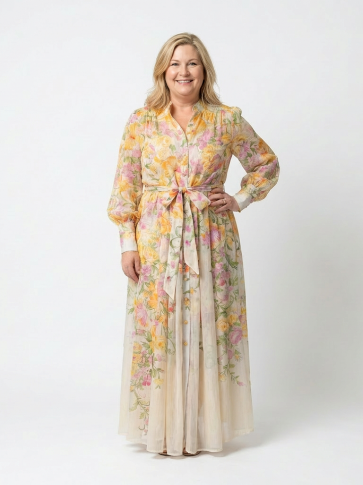 Cressida | Robe Maxi Longue à Manches Longues Fleurie