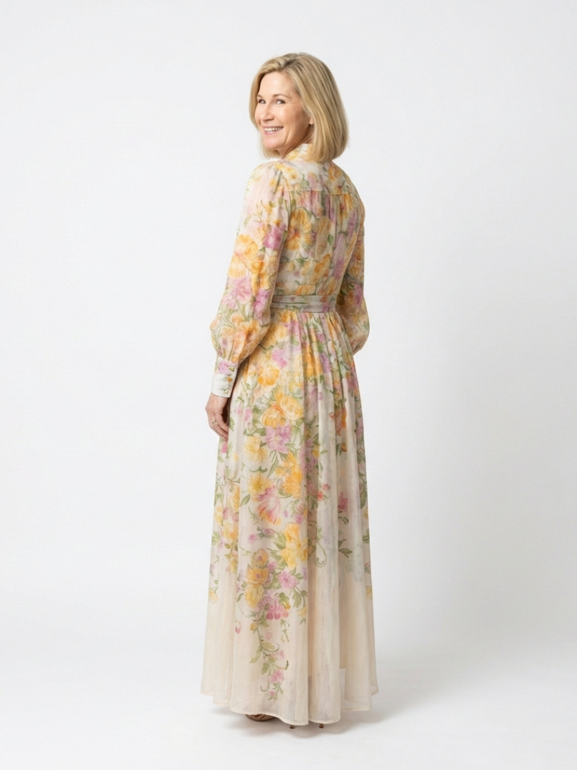 Cressida | Robe Maxi Longue à Manches Longues Fleurie