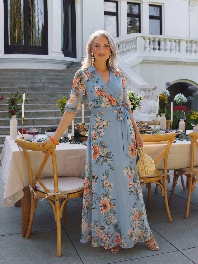 Elowen | Robe Maxi V en Fleur