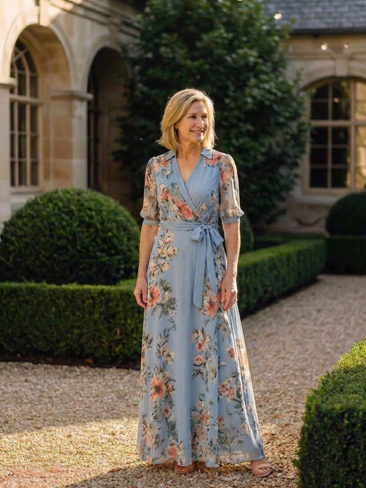 Elowen | Robe Maxi V en Fleur